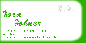 nora hohner business card